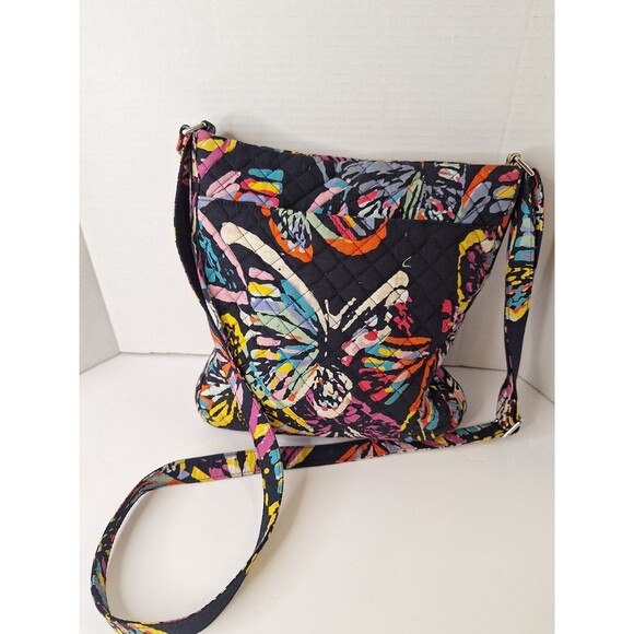 VERA BRADLEY Iconic Triple Zip Hipster Crossbody Purse Handbag Cotton Floral - Picture 5 of 12